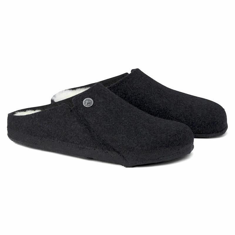 Birkenstock Zermatt Wool/Shearling Træsko Herre Sort | DK 191RVD